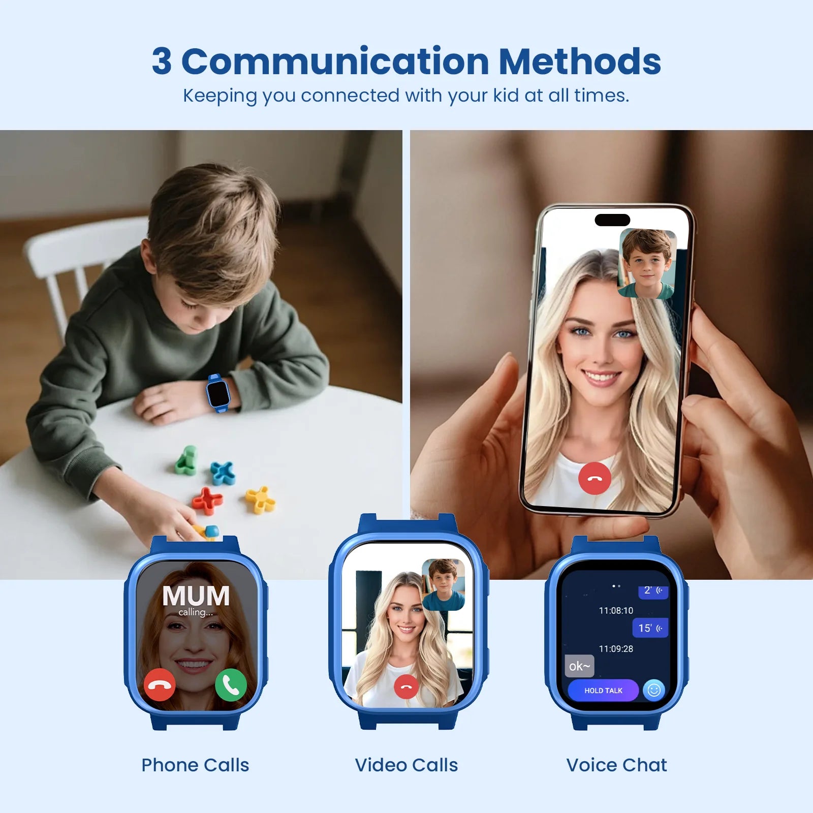 LAGENIO K10 AI Kids Smart Watch with Sim Card GPS LBS WIFI Video Call 950mAh Big Battery Sos IP68 4G GPS Smart Watch for Kids