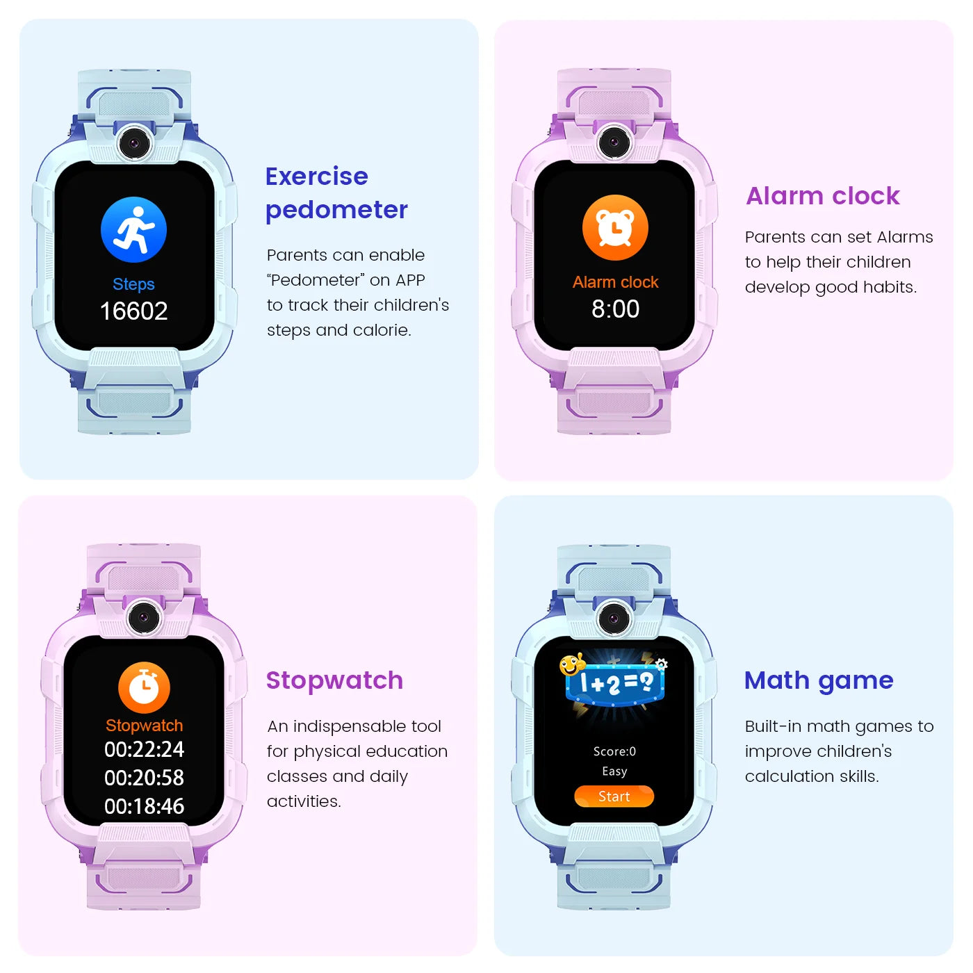 Wholesale Custom DH15 Kids Smart Watch for Ages 6-14 Square GPS 4G SIM Card Waterproof IP67 Video Call GPS Camera Boys Girls