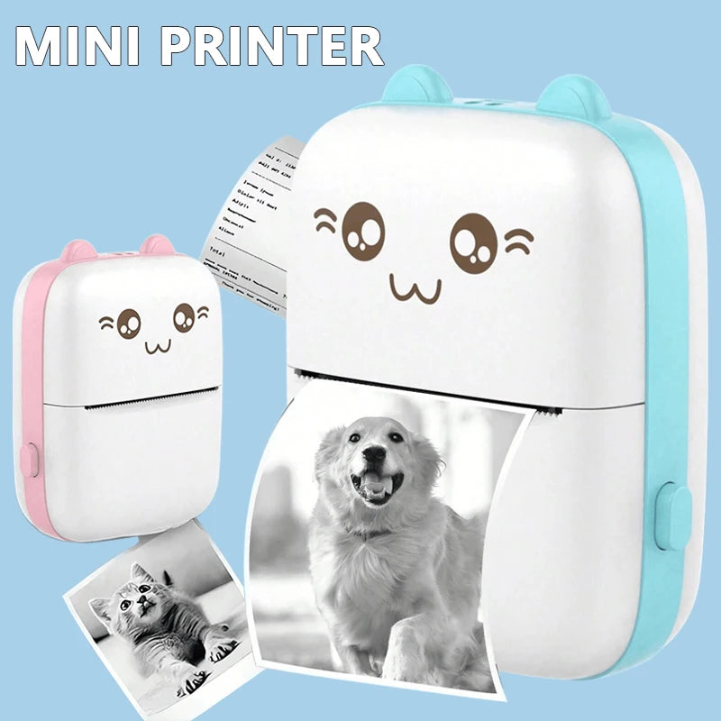 58MM Mini Portable Thermal Printer Wireless Bluetooth Pocket Printer Compatible With IOS Android For Home Tags Photo Printing