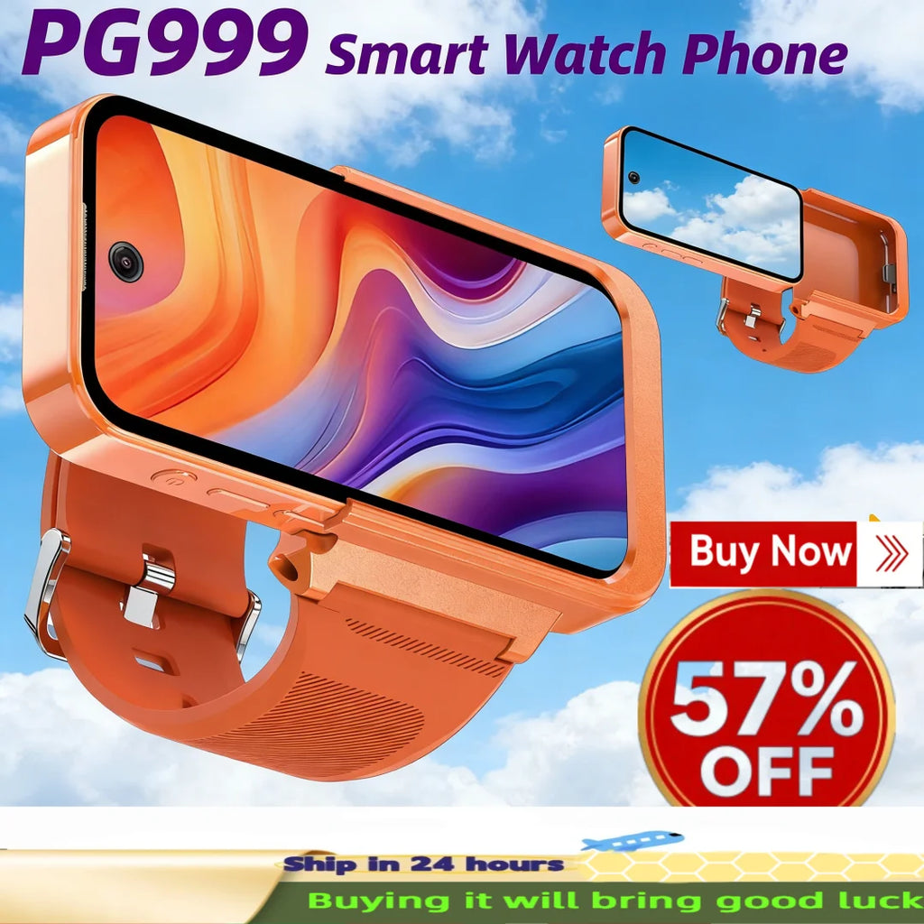 PG999 Smartwatch Phone TouchscreenAndroid GPS Wi-Fi  Global Connectivity Octa-core Processor Dual SIM Dual Standby 4G HD Camera