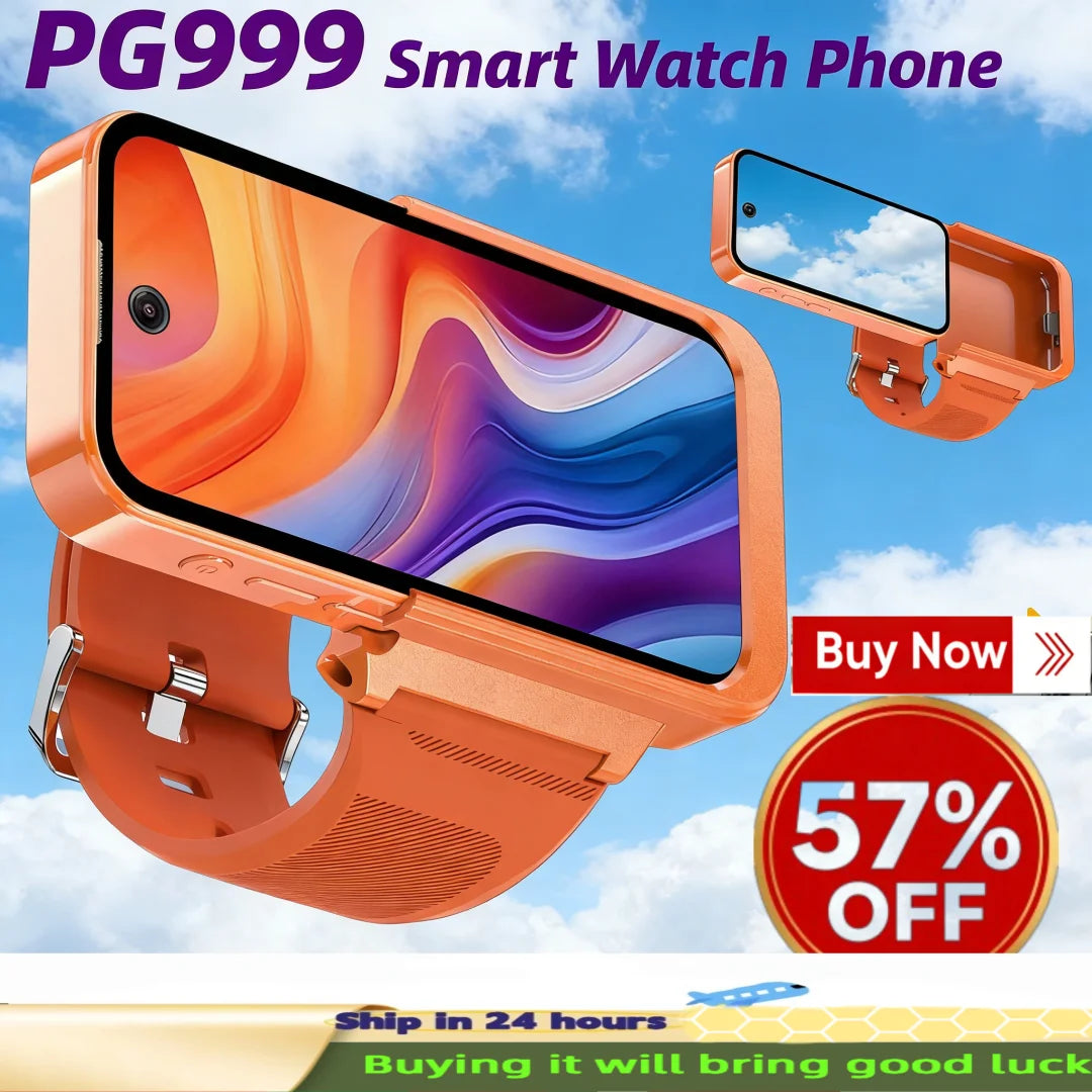 PG999 Smartwatch Phone TouchscreenAndroid GPS Wi-Fi  Global Connectivity Octa-core Processor Dual SIM Dual Standby 4G HD Camera