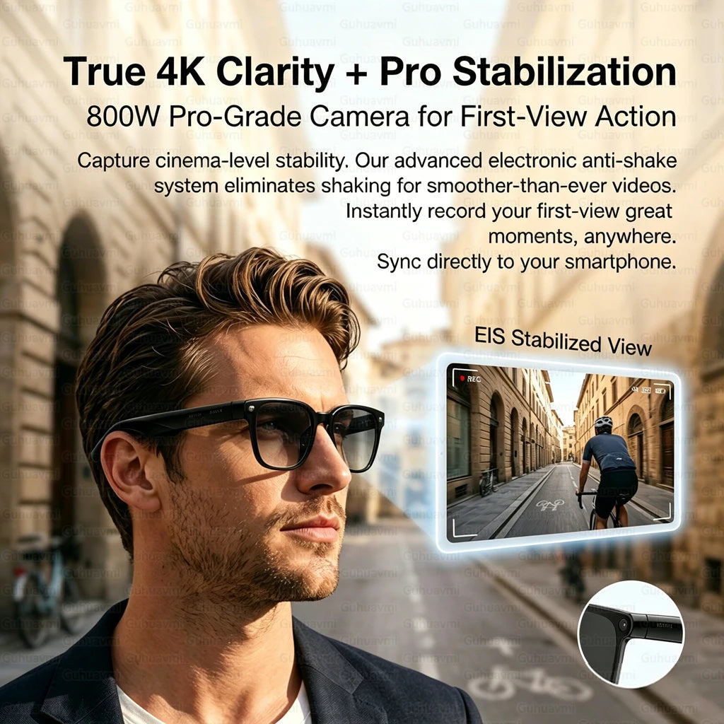 2026 AI Smart Glasses ChatGPT 800W HD Camera 4K Video Recorder 100+Translation Bluetooth Call Smart Eyeglasses For Travel Work