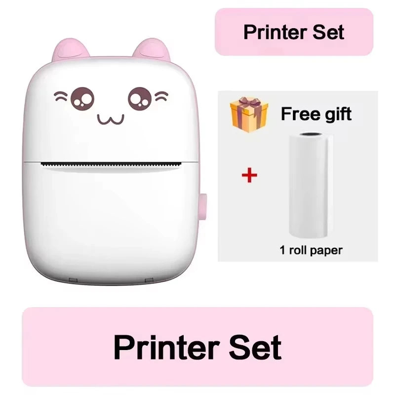 58MM Mini Portable Thermal Printer Wireless Bluetooth Pocket Printer Compatible With IOS Android For Home Tags Photo Printing